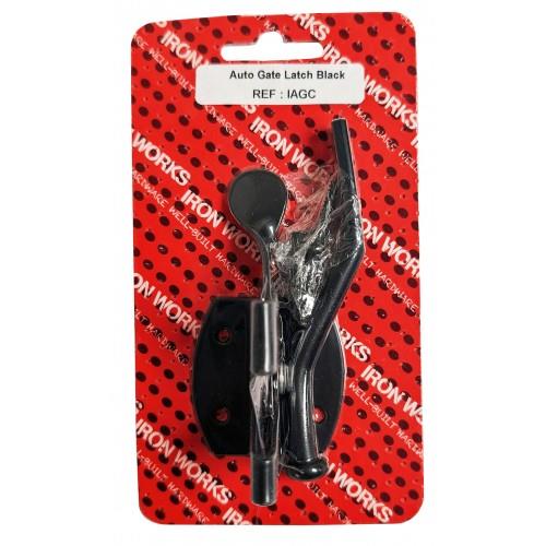 Iron Works Auto Gate Latch Black 1 Per Pack Iron Works Auto Gate Latch Black 1 Per Pack